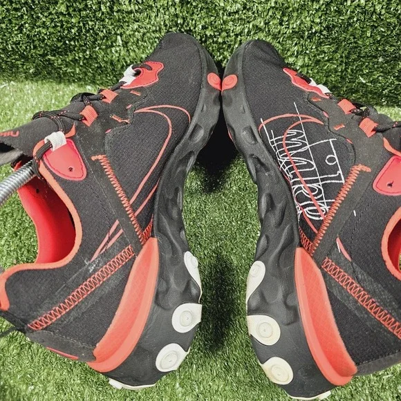 Nike React Element 55 Script Swoosh Athletic Sneakers CK9285-001 Mens Size 9 - Picture 5 of 8